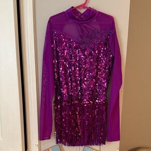 Weissman Purple Sequin Kids Dance Costume